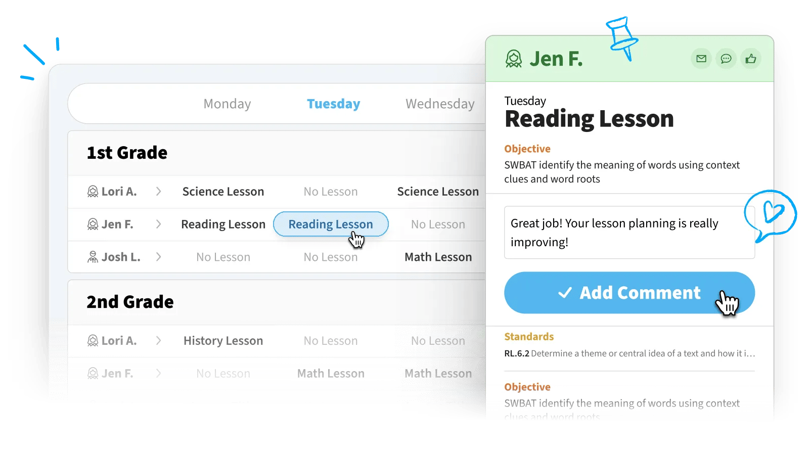 Admin dashboard view in Common Curriculum